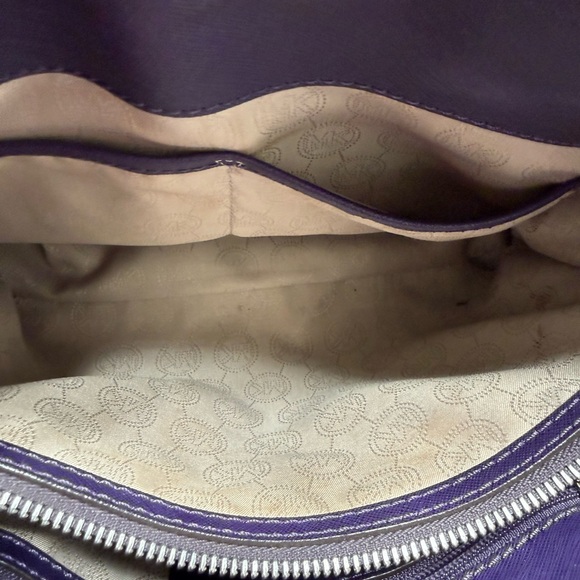 Michael Kors Saffiano Leather Satchel – Deep Purple – Silver Hardware - Picture 16 of 16